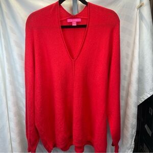 Lilly Pulitzer Red V-Neck Sweater